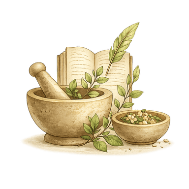 Herbs and spices representing Ayurvedic care
